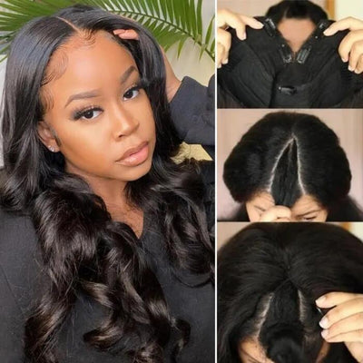 V Part Wig Body Wave Human Hair Wigs Thin Part Wigs Without Leave out