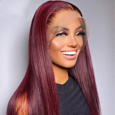 20'' Flash Sale 99J Burgundy Red Straight/Body Wave Wigs 13x4/4x4 HD Lace Front Wig