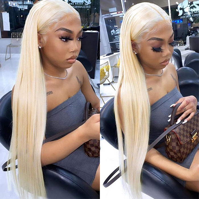 613 Honey Blonde Wigs Brazilian Straight 4x4/13x4 Lace Front Human Hair Wigs