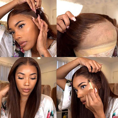 【50% OFF】#4 Brown HD Lace Front Wig