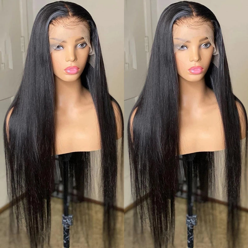 Real HD Lace Wigs Glueless Straight Human Hair 13x4 Lace Front Wigs Pre Plucked