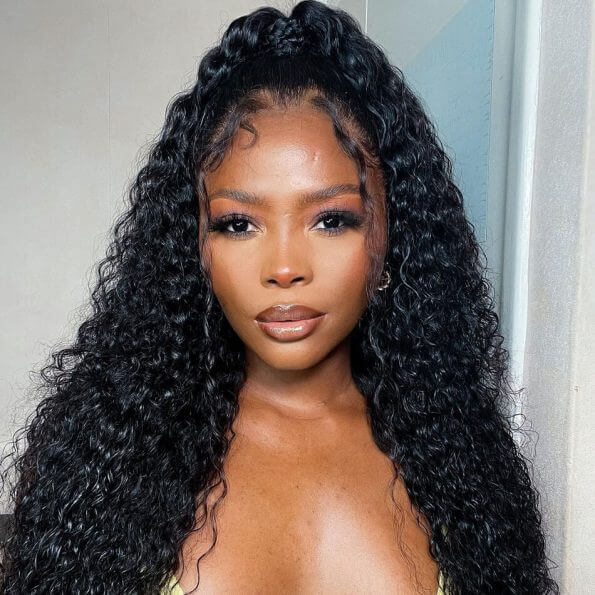 360 Lace Frontal Wigs Pre Plucked Curly HD Lace Human Hair Wigs