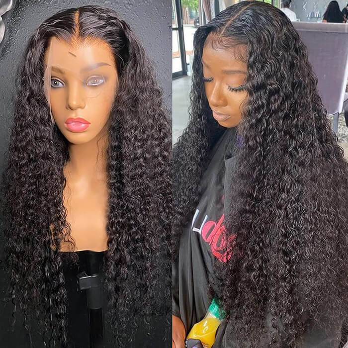 13x6 HD Transparent Lace Front Wigs Kinky Curly Human Hair Wig With Baby Hair For Black Women