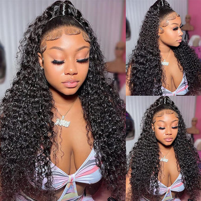 13x6 HD Transparent Lace Front Wigs Kinky Curly Human Hair Wig With Baby Hair For Black Women