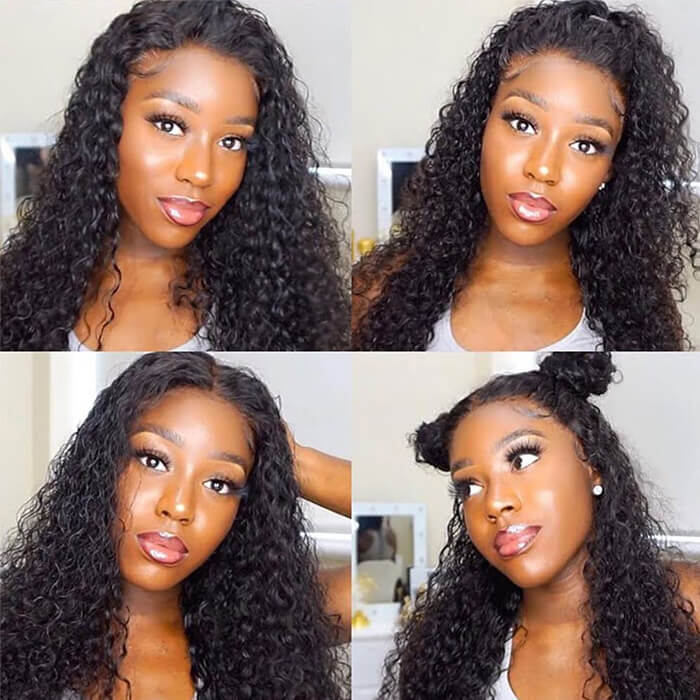 13x6 HD Transparent Lace Front Wigs Kinky Curly Human Hair Wig With Baby Hair For Black Women