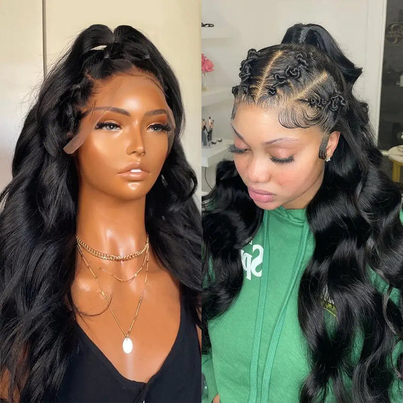 Breathable 360 Lace Frontal Wigs Pre Plucked Body Wave HD Lace Wigs Human Hair For Ponytail Hairstyles