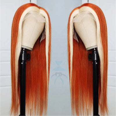 Ginger Blonde Ombre Wigs Straight 13x4 HD Lace Wig