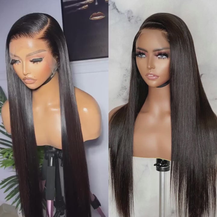 Real HD Lace Wigs Glueless Straight Human Hair 13x4 Lace Front Wigs Pre Plucked