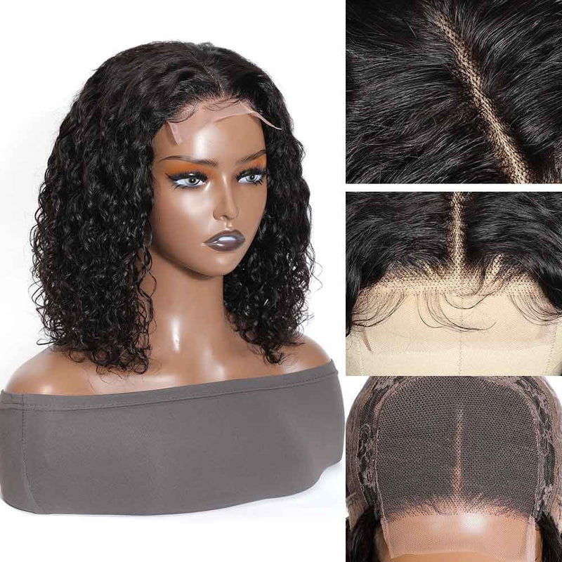 【50% OFF】Water Wave Bob Wig HD Lace Frontal Wigs  Short  Cut Wig 12Inch 150% Density