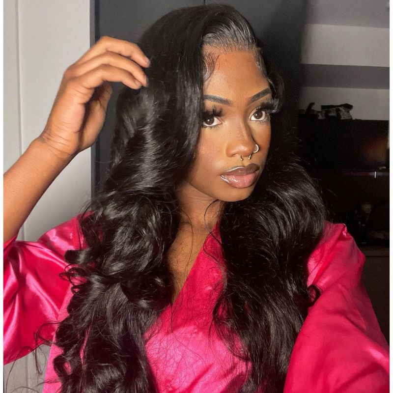 Real Glueless 13x4 HD Lace Frontal Wigs Glueless Body Wave Lace Front Human Hair Wigs