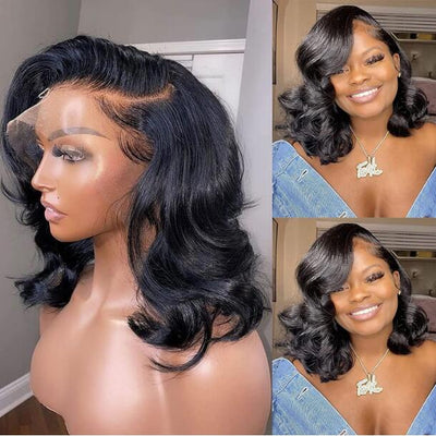 Glueless Body Wave Bob Wigs 12A Grade Short Cut Style 13x4 Lace Front Wigs