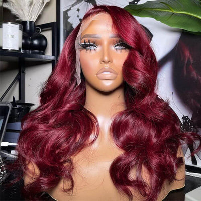20'' Flash Sale 99J Burgundy Red Straight/Body Wave Wigs 13x4/4x4 HD Lace Front Wig