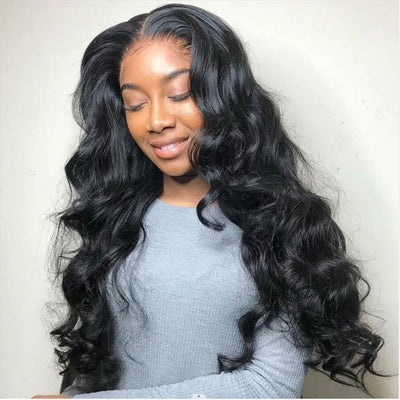 Long 32 Inch Medium Brown Lace Front Wigs Body Wave 13x4 HD Lace Wig