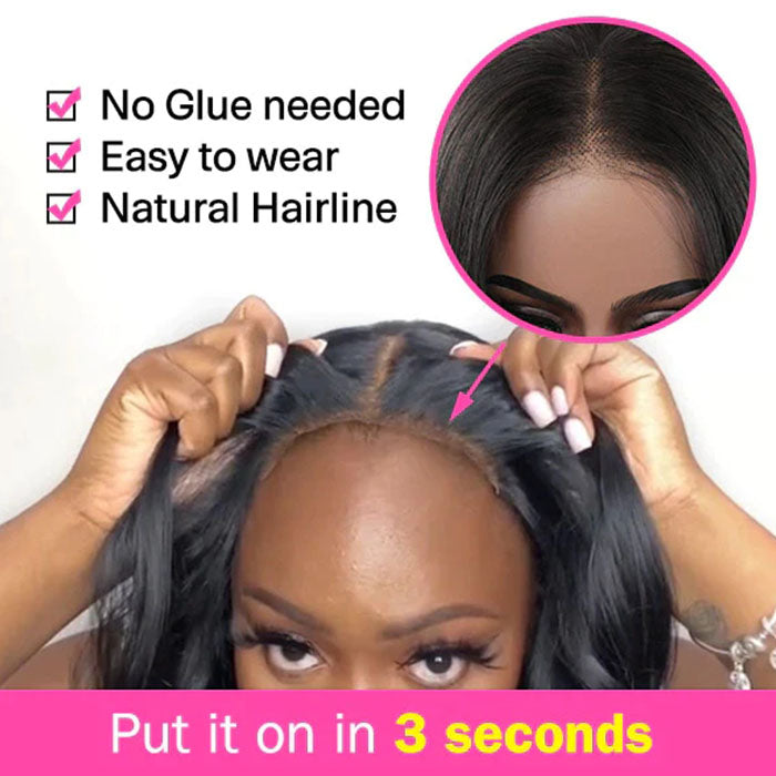 Air Wig Pre Cut HD Lace Closure Wig Body Wave Human Hair Wig Wear & Go Glueless Wigs With Breathable Cap