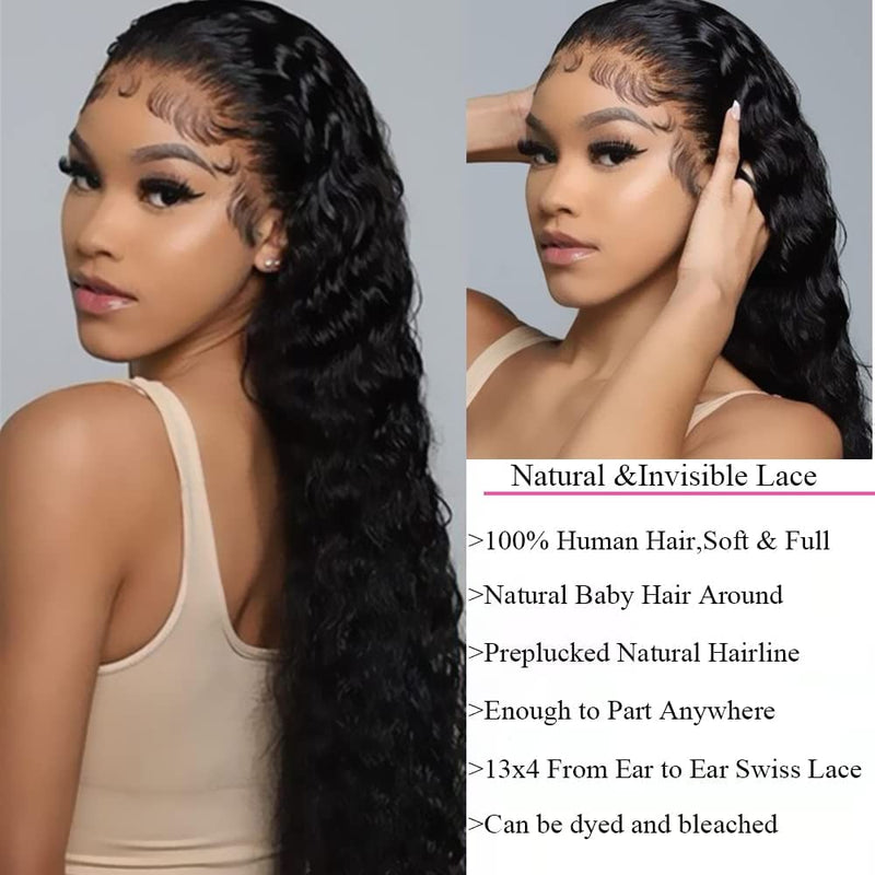 Full Ends Glueless Deep Wave Human Hair Wigs With Baby Hair 4x4/13x4/13x6 HD Lace Wigs