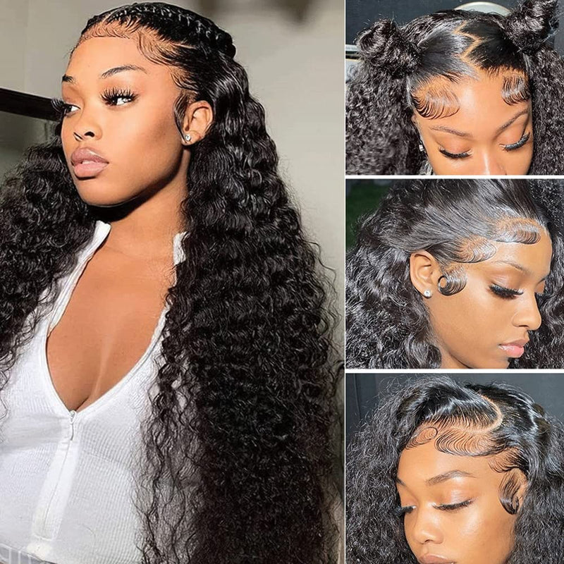 Full Ends Glueless Deep Wave Human Hair Wigs With Baby Hair 4x4/13x4/13x6 HD Lace Wigs