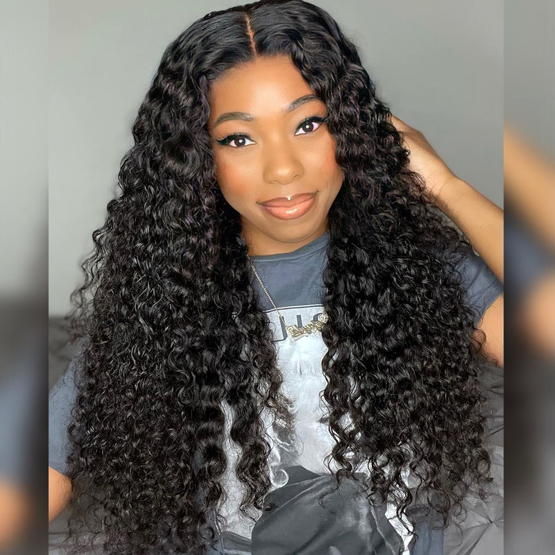 32 Inch Deep Wave Hair 4x4 Lace Wigs Human Hair Lace Closure Wigs For Black Women Brazilian Wigs