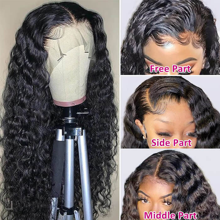 13x4 Lace Frontal Wig Deep Wave Frontal Wig With Baby Hair Lace Wigs For Black Women