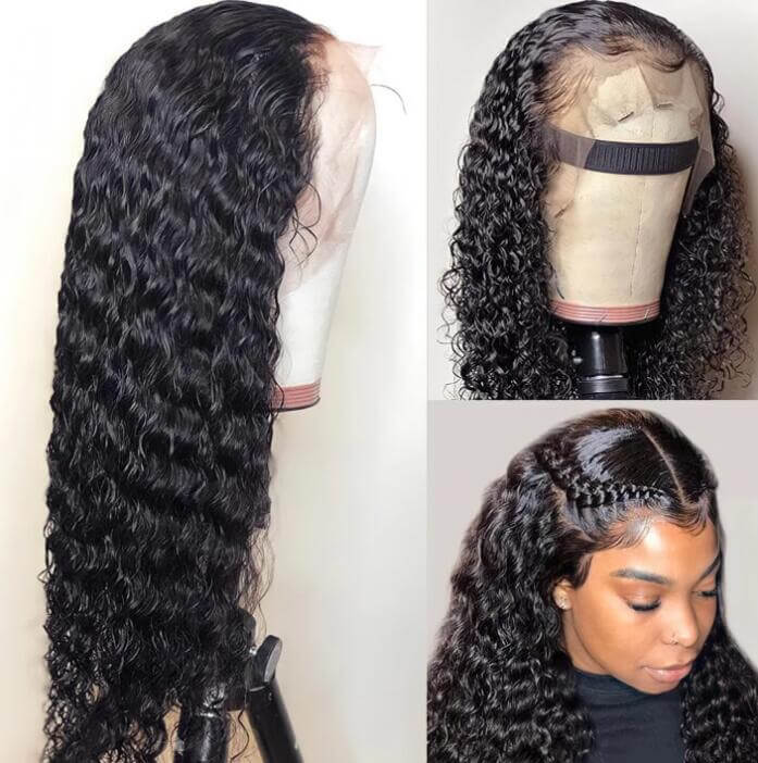 Realistic 360 Lace Frontal Wig Deep Wave Human Hair HD Lace Wigs