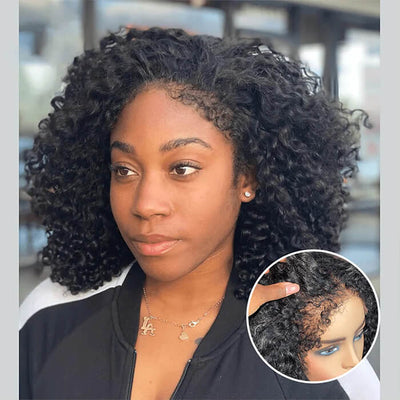 Hedy Hair Type 4C Hairline Glueless Curly 13x4 HD Lace Front Bob Wig With Curly Edges Baby Hair