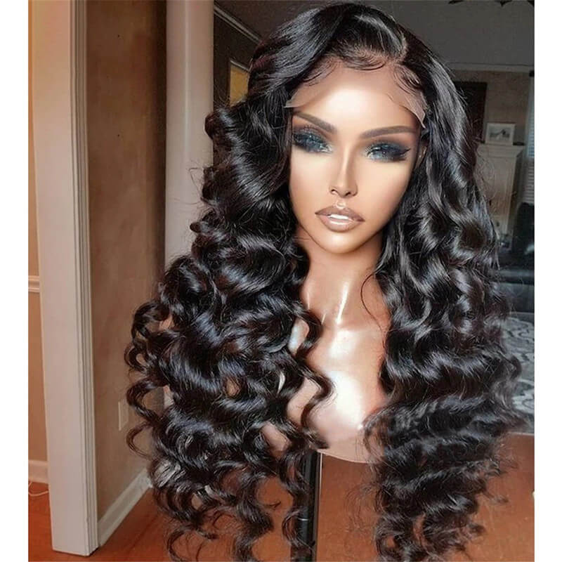 Hottest Skin Melt Loose Deep Wave Wigs 13x4 HD Lace Front Wig Virgin Human Hair