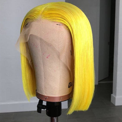 New In --Yellow Short Bob Wig 13x4 HD Lace Front Wigs Pre Plucked Glueless Wig