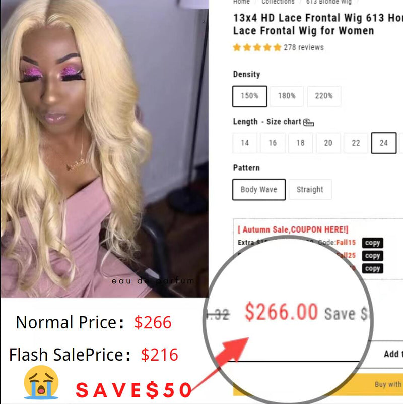 Flash Sale 613 Blonde Body Wave Wigs 13x4 HD Lace Frontal Wig