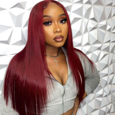 20'' Flash Sale 99J Burgundy Red Straight/Body Wave Wigs 13x4/4x4 HD Lace Front Wig