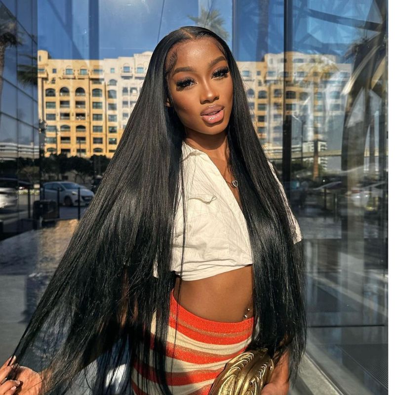 Real HD Lace Wigs Glueless Straight Human Hair 13x4 Lace Front Wigs Pre Plucked