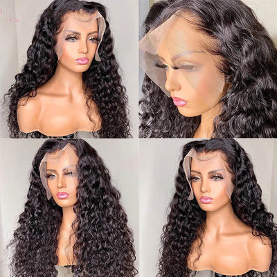 Water Wave Human Hair Wigs 4x4 HD Lace Closure Wigs